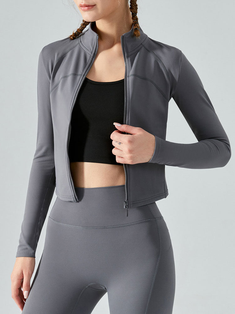 women's jacket gray frontside